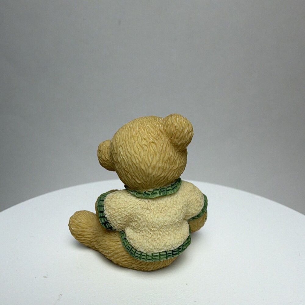 Enesco P. Hillman 1998 St. Patrick's Day Mini Bear Figurine Bowl Shamrock 476943 - Picture 3 of 5